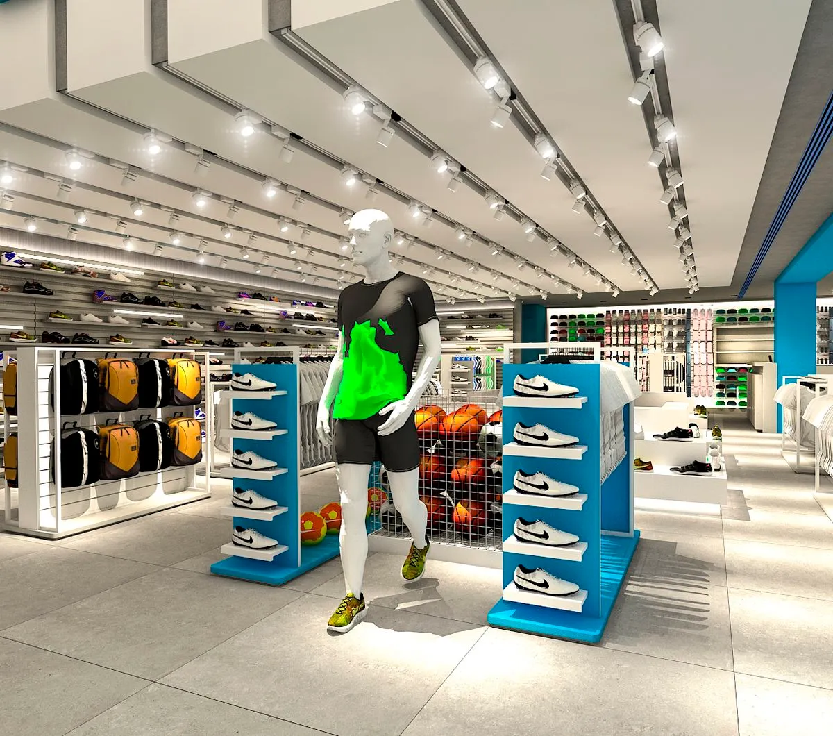 Perspectiva interna da loja Sport West, imagem 1