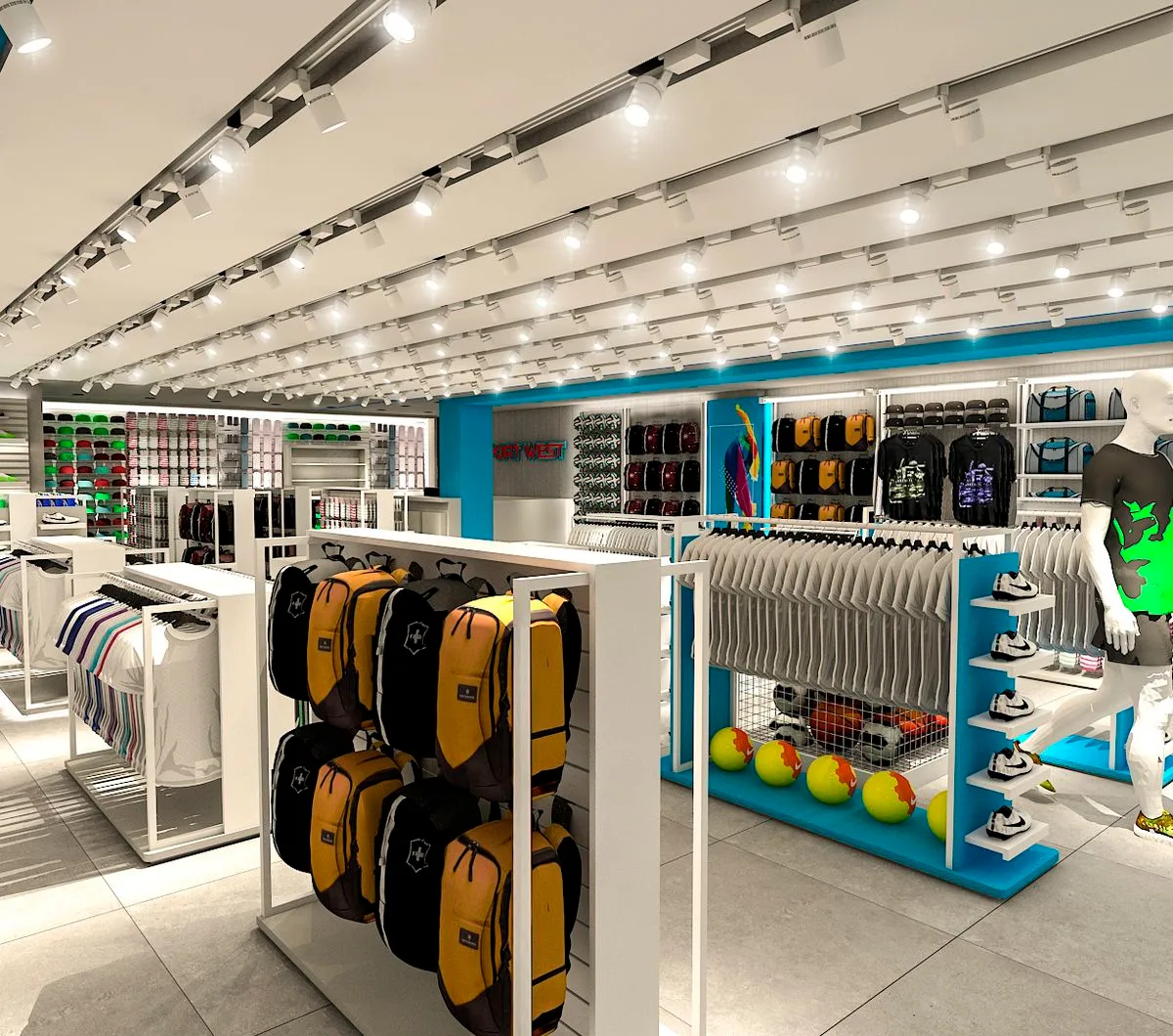 Perspectiva interna da loja Sport West, imagem 3