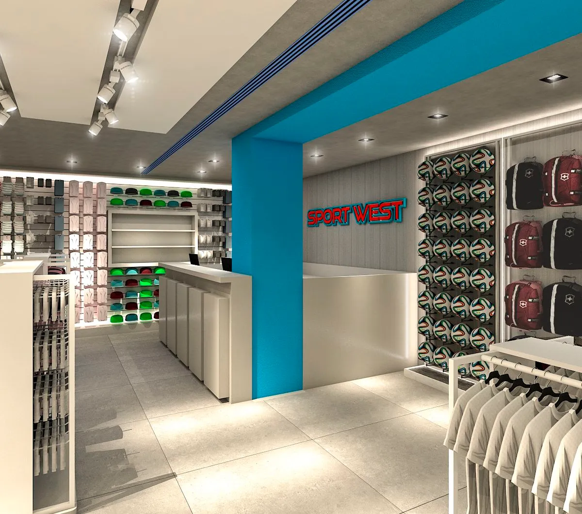 Perspectiva interna da loja Sport West, imagem 4