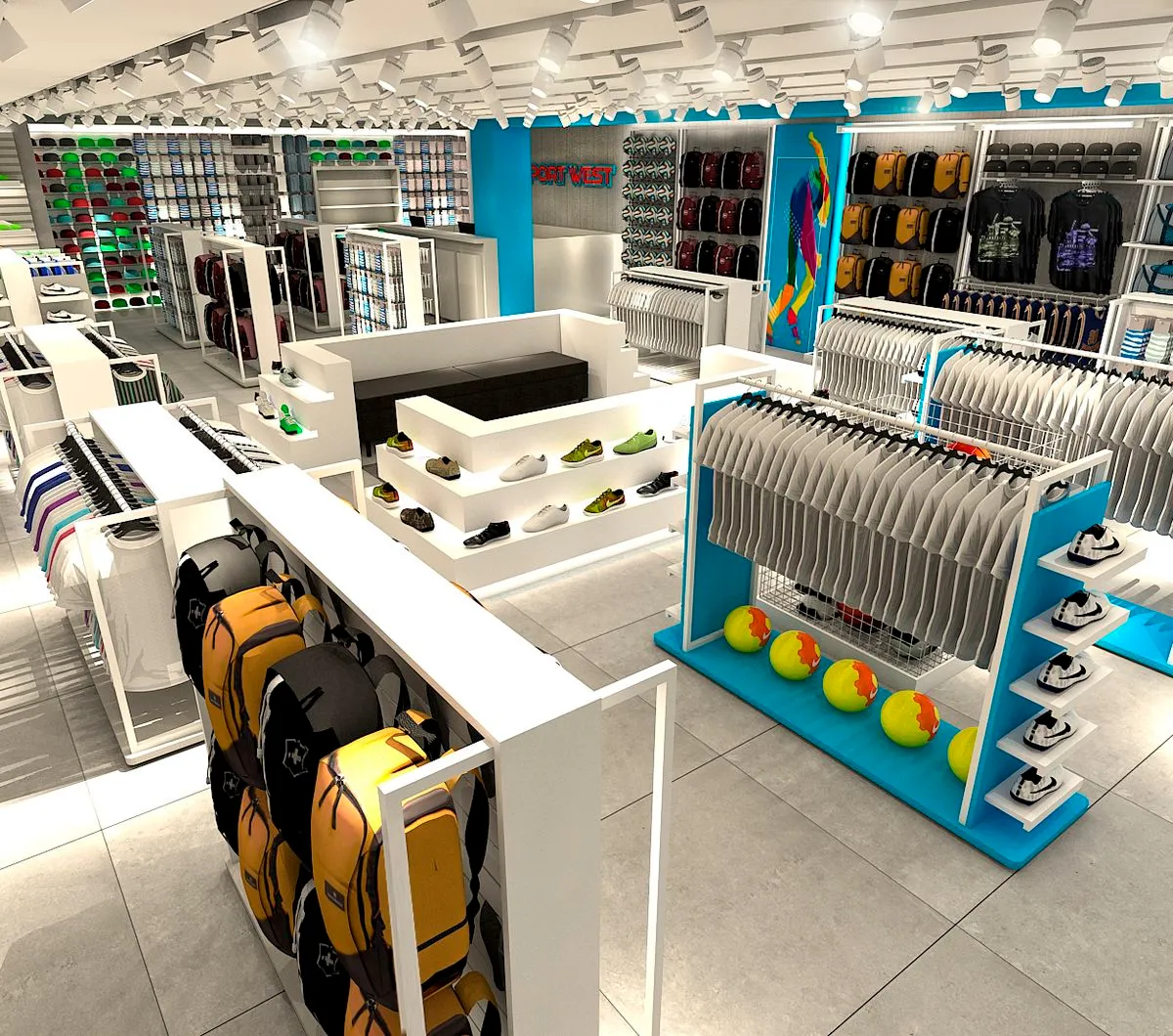 Perspectiva interna da loja Sport West, imagem 2
